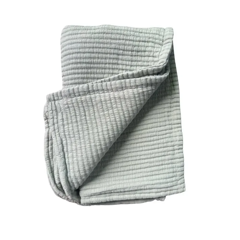 NWOT Quince Organic Cotton Matelasse Sham Set King Dried Sage